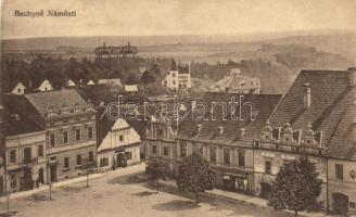 Bechyne, Námesti, Hotel Mesta, Emilie Perelcsova / square, hotel, shop (EB)