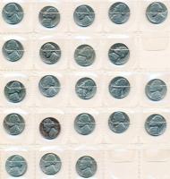 Amerikai Egyesült Államok ~360db-os vegyes fémpénz gyűjtemény, főleg cent, dime érmék, néhány quarte...