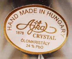 Ajkai ólomkristály üveg (24% PbO), eredeti csomagolásában, hibátlan, jelzett, m: 12,5 cm