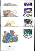 WWF Sea snails and mussels block of 4 + 4 FDC WWF Tengeri csigák és kagylók négyestömb + 4 FDC