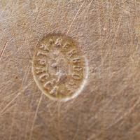 Kis méretű alpakka fém tojástartó, Berndorf jelzéssel, d: 4,5 cm, m:6 cm