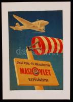 Vajda Lajos (1922-2008): Maszovlet olcsó utas- és áruszállítás, plakátterv és plakát. Vegyes technik...