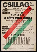 cca 1937 Csillag Film színház Plakát: A férfi mind őrült. Magyar film ill., Leányvásár. 42x30cm