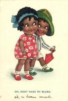 Oh, dont make my blush / Cellaro Dolly-Serien young black couple, litho