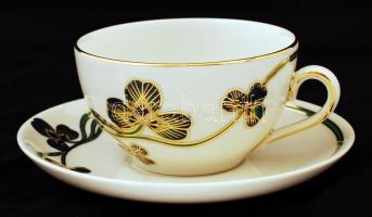Zsolnay, Halina Nyár kollekciója, 2 személyes teás készlet, kézzel festett, jelzett, hibátlan, erede...