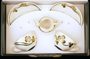 Zsolnay, Halina Nyár kollekciója, 2 személyes teás készlet, kézzel festett, jelzett, hibátlan, erede...