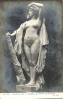 Omphale / Erotic nude art postcard, sculpture s: Henri-Auguste Carli (EB)