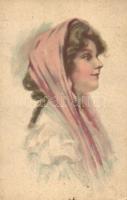 Lady with head scarf, Hölgy fejkendővel
