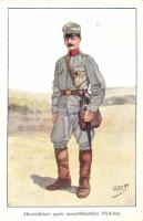 Honvédtüzér nyári menetöltözetben 1914-ben / WWI Hungarian artilleryman s: Garay (EK)