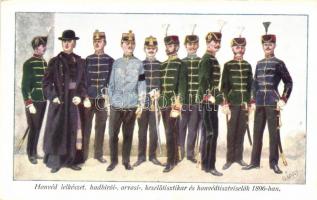 Honvéd lelkészet, hadbírói-, orvosi, kezelőtisztikar és honvédtisztek 1896-ban / Hungarian military officers, priest, doctors s: Garay (EK)