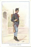 Honvéd díszben 1890-ben / Hungarian military card, soldier s: Garay (EK)