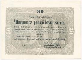 1849. 30Kr "Kossuth bankó" papírránccal T:II Adamo G103