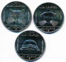 1985. 100Ft (3x) "Természetvédelem - Vadmacska, Mocsári teknős, Vidra" T:BU