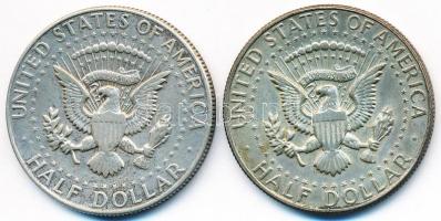 Amerikai Egyesült Államok 1968D 1/2$ Ag "Kennedy" (2x) T:2,2- USA 1968D 1/2 Dollar Ag "Kennedy" (2x) C:XF,VF