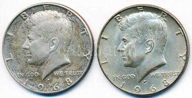 Amerikai Egyesült Államok 1968D 1/2$ Ag "Kennedy" (2x) T:2,2-
USA 1968D 1/2 Dollar Ag &quo...