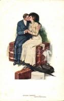 Stolen Sweets / Kissing romantic couple, Taylor Platt & Co. Series 782. s: Clarence F. Underwood (EK)