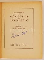 Wilde, Oscar: Művészet és dekoráció.I-II. kötet. Budapest, (1924), Genius kiadás. Kiadói egészvászon...