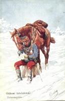 Heimatsgrüsse / WWI K.u.K. hussar with letter, B.K.W.I. 938-9. s: K. Feiertag