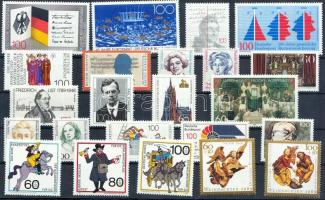 Teljes évfolyam 2 stecklapon (Mi 1401A, 1443 betapadásnyomok) Complete year on 2 stock cards (Mi 140...