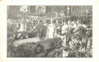 Budapest II. Rákóczianum templom alapkőletételének ünnepsége; Mészáros János prelátus, érseki helytartó (EK)