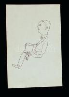 Jelzés nélkül: Ki az angyal a háznál? 2 db tus rajz, papír, 31×23 cm + karikatúra, ofszet