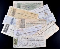 ~1800-1900. 10db több klf helyen kiállított kitöltött és kitöltetlen váltó T:vegyes