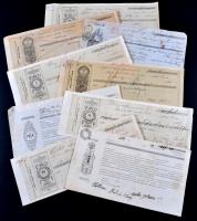 ~1800-1900. 9db több klf helyen kiállított kitöltött és kitöltetlen váltó T:vegyes