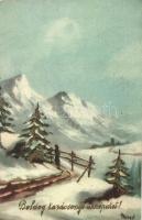 11 db RÉGI motívumlap, pár lithoval; üdvözlő, karácsony / 11 old motive cards with some lithos; gree...