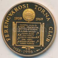 Bognár György (1944-) 1996. "MÉE - Ferencvárosi Torna Club FTC VII." fényezett Br emlékérem (23mm) T:1