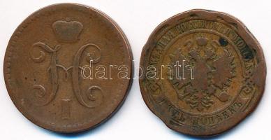 Oroszország 1842. 2k Cu + 1880. 5k Cu T:2,3
Russia 1842. 2 kopeks Cu + 1880. 5 kopeks Cu C:EF,F