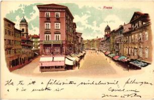 Fiume, Piazza Andrássy; Kosmos műintézet / square, litho