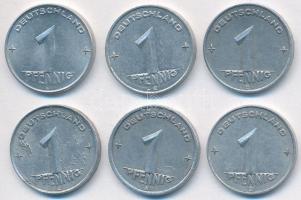 NDK 1948-1953. 1pf Al (6xklf) T:2,2- GDR 1948-1953. 1 Pfennig Al (6xdiff) C:XF,VF