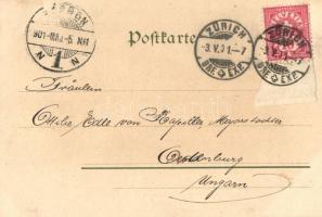 Gehör / floral Art Nouveau postcard, litho