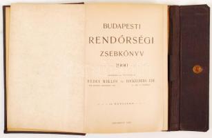 1900 Budapesti Rendőrségi Zsebkönyv,díszes, aranyozott egészvászon kötésben, patenttal,ceruzatartóva...