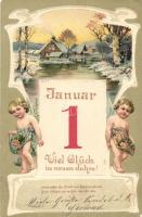 New Year Emb. litho, calendar (EB)