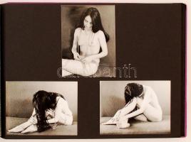 cca 1960 Akt fotóalbum 107 amatőr képpel, 9x6 és 10x15 cm közötti méretekben /
cca 1960 Photo album ...