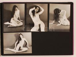 cca 1960 Akt fotóalbum 107 amatőr képpel, 9x6 és 10x15 cm közötti méretekben /
cca 1960 Photo album ...
