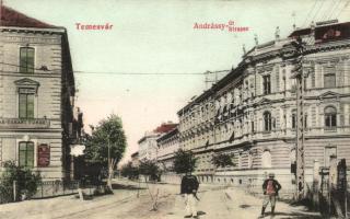 Temesvár, Andrássy út, Zuhany fürdő / street, spa