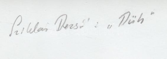 Sziklai Dezső (1910-1997): Düh, hátoldalon feliratozva, pecséttel jelzett, 18x24 cm