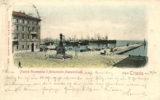 Trieste, Piazza Giuseppina, Monumento Massimiliano / square, statue (fa)