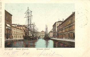 Trieste, Canal Grande, golden decoration, ship (b)