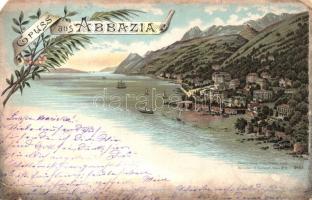 1897 Abbazia, floral litho (EM)