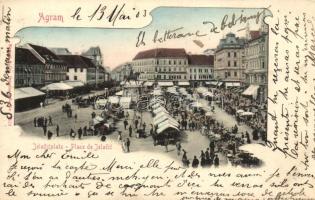 Zagreb, Jelacicplatz / square, market place (EK)