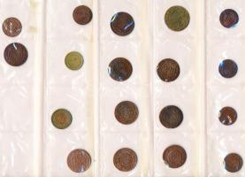 Jemen 22db vegyes bronz pénz berakólapon T:vegyes Jemen 22pcs of mixed bronze coins on sheet C:mixed