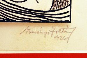 Berényi Zoltán (?-?): Susogó. Tus, papír, jelzett, paszpartuban, 8×7 cm