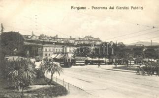 Bergamo, public garden, tram