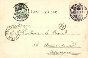 1899 Budapest I. Krisztinavárosi látkép az Alagút felől, Karácsonyi palota; Károlyi György kiadása