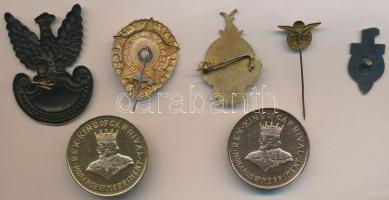 7db vegyes külföldi érem, jelvény és kitűző tétel, közte "Ancient Order of Foresters (Erdészek ...