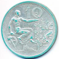 Csehszlovákia 1931. 10K Ag T:2,2- patina Czechoslovakia 1931. 10 Korun Ag C:aXF patina