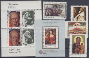 1980-1982 Festmények bélyeg + sor + 2 blokk, 1980-1982 Paintings stamp + set + 2 blocks